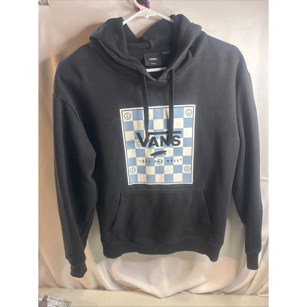 VANS Black White Off the Wall Checkered Skater Pullover Hoodie Men's Size Small